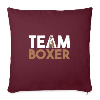 Boxer pour chien - Housse de coussin décorative 45 x 45 cm - bordeaux - Devant
