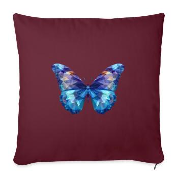 Blauer Morpho-Schmetterling - Sofakissenbezug 45 x 45 cm - Burgunderrot - Vorne