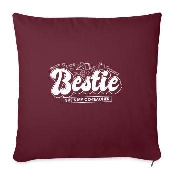 Bestfriend Matching Elle est Mon Co Professeur Bestie - Housse de coussin décorative 45 x 45 cm - bordeaux - Devant