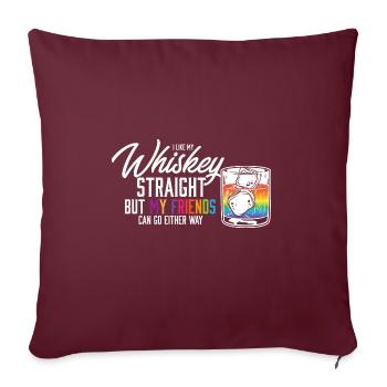 J’aime mon whisky hétéro égalité des sexes LGBT - Housse de coussin décorative 45 x 45 cm - bordeaux - Devant