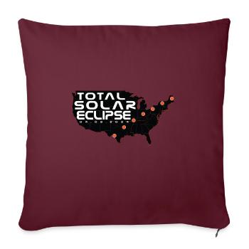 Path of Totality Lover Total Solar Eclipse Map - Sofakissenbezug 45 x 45 cm - Burgunderrot - Vorne