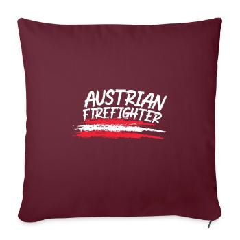 Pompier autrichien -SIX - Housse de coussin décorative 45 x 45 cm - bordeaux - Devant