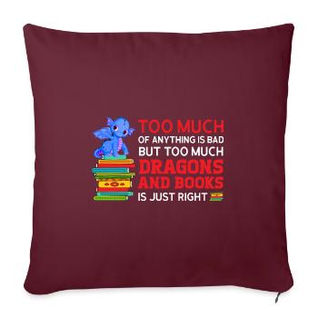 Drache Drache und Buch Drachenliebhaber Geschenk - Sofakissenbezug 45 x 45 cm - Burgunderrot - Vorne