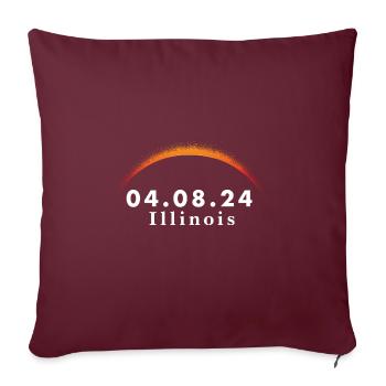 Trajectoire de l’éclipse solaire totale de la totalité Illinois - Housse de coussin décorative 45 x 45 cm - bordeaux - Devant
