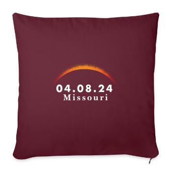 Trajectoire totale de l’éclipse solaire de la totalité Missouri - Housse de coussin décorative 45 x 45 cm - bordeaux - Devant