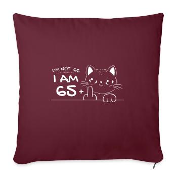 Je n’ai pas 66 ans, j’ai 65 ans plus 1 majeur Cat Flip - Housse de coussin décorative 45 x 45 cm - bordeaux - Devant