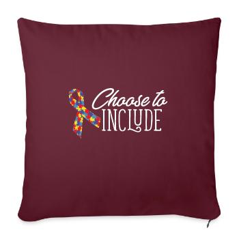 Un enseignant accéléré choisit d’inclure un thérapeute ABA - Housse de coussin décorative 45 x 45 cm - bordeaux - Devant