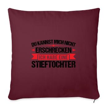 Stiefpapa Stieftochter Stiefvater Geschenk - Sofakissenbezug 45 x 45 cm - Burgunderrot - Vorne