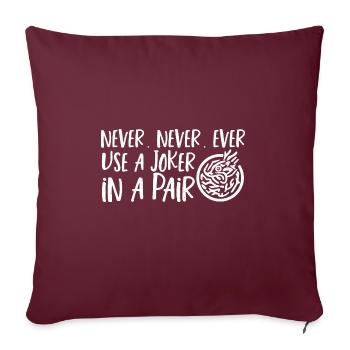 Cadeau pour les fans de Mahjong - Housse de coussin décorative 45 x 45 cm - bordeaux - Devant