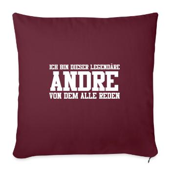 Andre Name Design - Sofakissenbezug 45 x 45 cm - Burgunderrot - Vorne