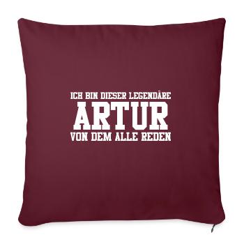 Artur Name Design - Sofakissenbezug 45 x 45 cm - Burgunderrot - Vorne