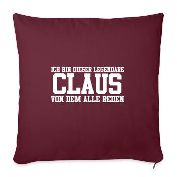 Claus Name Design - Sofakissenbezug 45 x 45 cm - Burgunderrot - Vorne