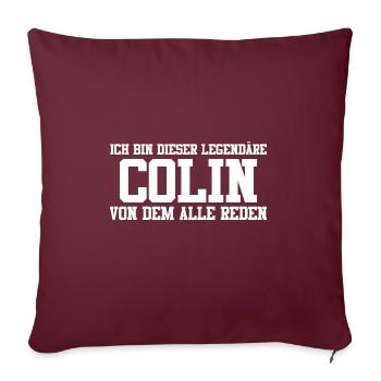 Colin Name Design - Sofakissenbezug 45 x 45 cm - Burgunderrot - Vorne