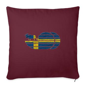 Schweden Elch Flagge Retro Vintage Geschenkidee - Sofakissenbezug 45 x 45 cm - Burgunderrot - Vorne