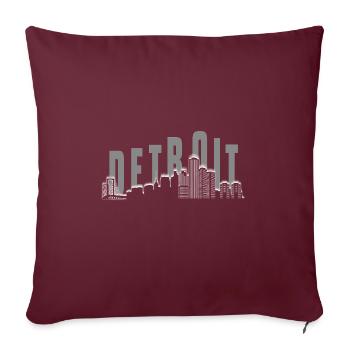 Detroit Skyline - Sofa pillowcase 17,3'' x 17,3'' (45 x 45 cm) - burgundy - Front