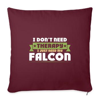 Dicton de thérapie par la fauconnerie - Housse de coussin décorative 45 x 45 cm - bordeaux - Devant