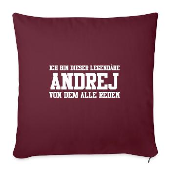 Andrej Name Design - Sofakissenbezug 45 x 45 cm - Burgunderrot - Vorne