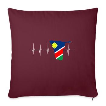 Namibia Afrika Shirt Geschenkidee - Sofakissenbezug 45 x 45 cm - Burgunderrot - Vorne