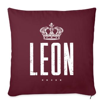 Léon - Housse de coussin décorative 45 x 45 cm - bordeaux - Devant