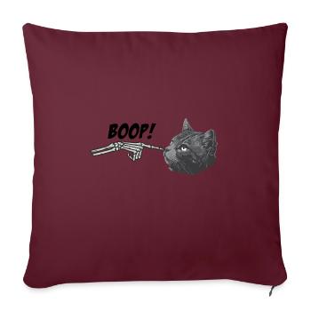 Black Cat Spooky Halloween Skeleton Hand Grunge - Sofakissenbezug 45 x 45 cm - Burgunderrot - Vorne