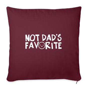 Pas l’enfant préféré de papa Fils Fille Frère ou sœur - Housse de coussin décorative 45 x 45 cm - bordeaux - Devant