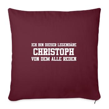 Christoph Name Design - Sofakissenbezug 45 x 45 cm - Burgunderrot - Vorne