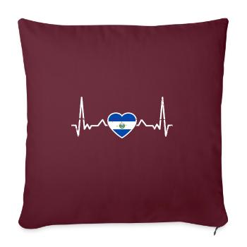El Salvador Vintage Heartbeat Salvadorien - Housse de coussin décorative 45 x 45 cm - bordeaux - Devant