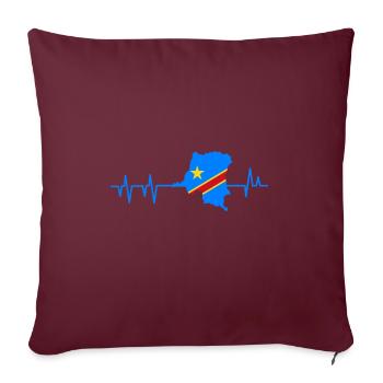 Demokratische Republik Kongo Geschenk - Sofakissenbezug 45 x 45 cm - Burgunderrot - Vorne