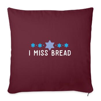 Drôle de Pâque juive casher Je manque de pain Non - Housse de coussin décorative 45 x 45 cm - bordeaux - Devant