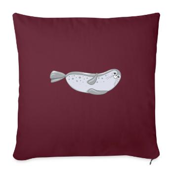 Phoque - Housse de coussin décorative 45 x 45 cm - bordeaux - Devant