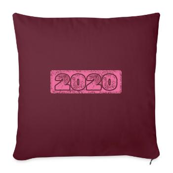 Année 2020 - Housse de coussin décorative 45 x 45 cm - bordeaux - Devant