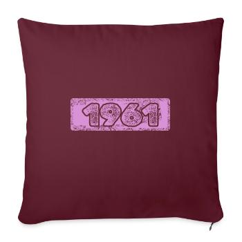 Année 1961 - Housse de coussin décorative 45 x 45 cm - bordeaux - Devant