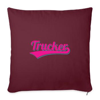 Logo du camionneur - Housse de coussin décorative 45 x 45 cm - bordeaux - Devant