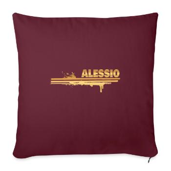 Geschenk für Alessio - Sofakissenbezug 45 x 45 cm - Burgunderrot - Vorne