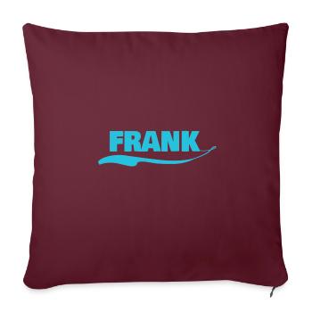 Nom de l’homme Frank - Housse de coussin décorative 45 x 45 cm - bordeaux - Devant