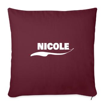 Porte-nom Nicole - Housse de coussin décorative 45 x 45 cm - bordeaux - Devant