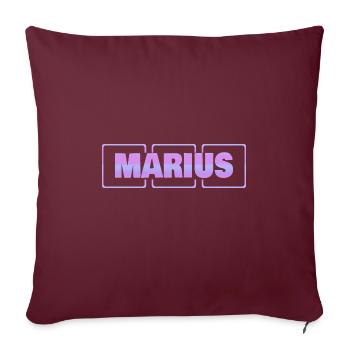 Cadeau pour Marius - Housse de coussin décorative 45 x 45 cm - bordeaux - Devant