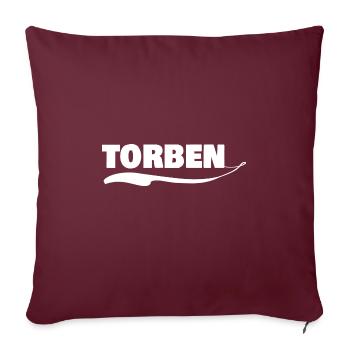 torben als Vorname - Sofakissenbezug 45 x 45 cm - Burgunderrot - Vorne