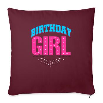 FILLE D'ANNIVERSAIRE - Housse de coussin décorative 45 x 45 cm - bordeaux - Devant