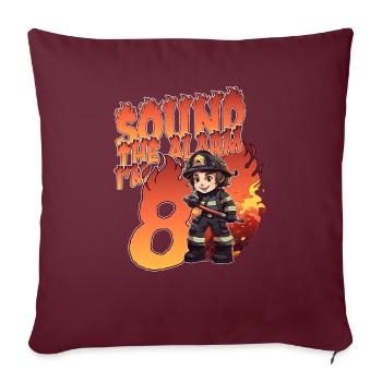Kids Firefighter 8 Year Old Birthday Boy Theme - Sofakissenbezug 45 x 45 cm - Burgunderrot - Vorne