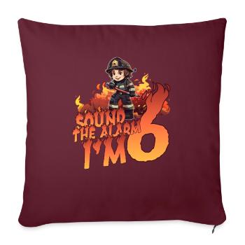 Kids Firefighter 6 Year Old Birthday Boy Theme - Sofakissenbezug 45 x 45 cm - Burgunderrot - Vorne