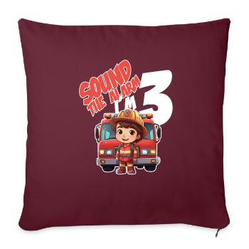 Kids Firefighter 3 Year Old Birthday Boy Theme - Sofakissenbezug 45 x 45 cm - Burgunderrot - Vorne