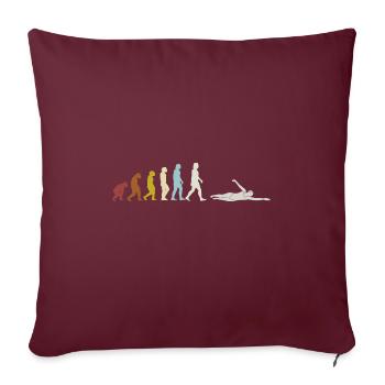 Natation Evolution - Housse de coussin décorative 45 x 45 cm - bordeaux - Devant
