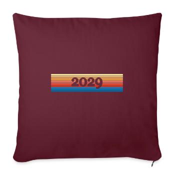 Année 2029 - Housse de coussin décorative 45 x 45 cm - bordeaux - Devant