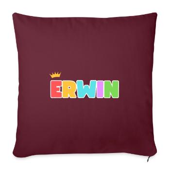 Erwin! Personalisierbar - Sofakissenbezug 45 x 45 cm - Burgunderrot - Vorne