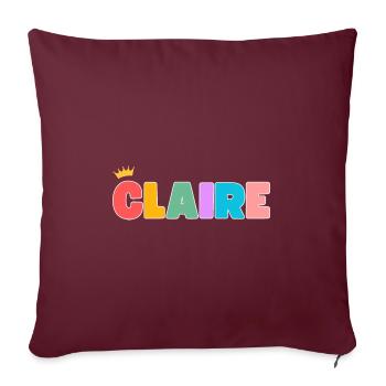 Claire ! Personnalisable - Housse de coussin décorative 45 x 45 cm - bordeaux - Devant