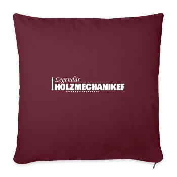 Profession : Mécanicien bois - Housse de coussin décorative 45 x 45 cm - bordeaux - Devant