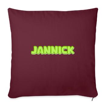 Geschenk für Jannick - Sofakissenbezug 45 x 45 cm - Burgunderrot - Vorne