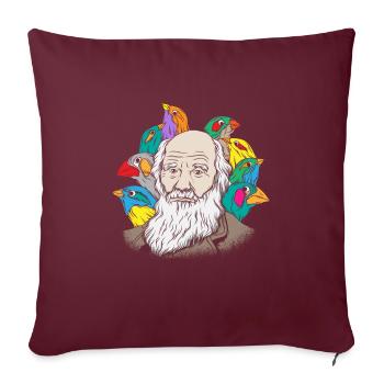 Charles Darwin Portrait Geschenk Evolution - Sofakissenbezug 45 x 45 cm - Burgunderrot - Vorne