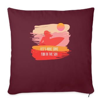 Esté, surfer - Housse de coussin décorative 45 x 45 cm - bordeaux - Devant